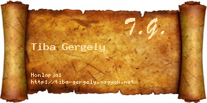 Tiba Gergely névjegykártya